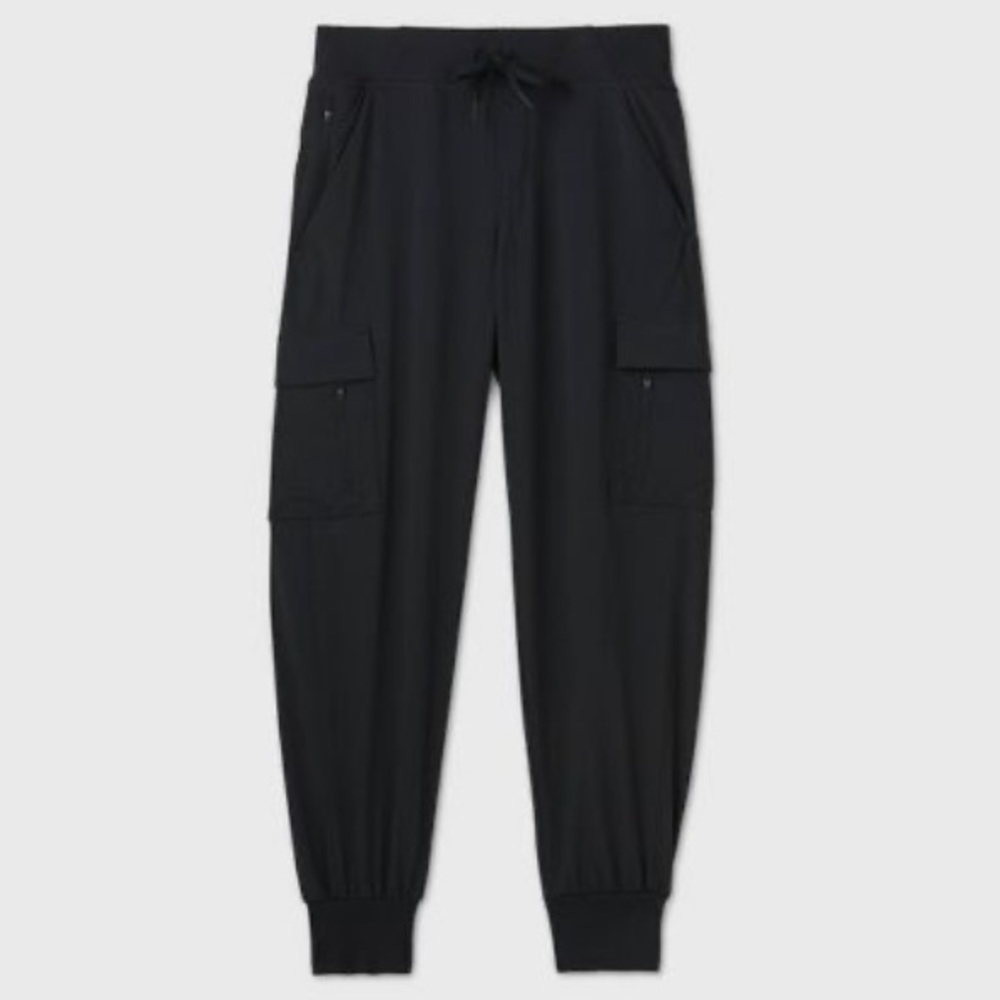 All in Motion Women’s Stretch Woven Cargo Pants (2 pairs; Black and Tan)